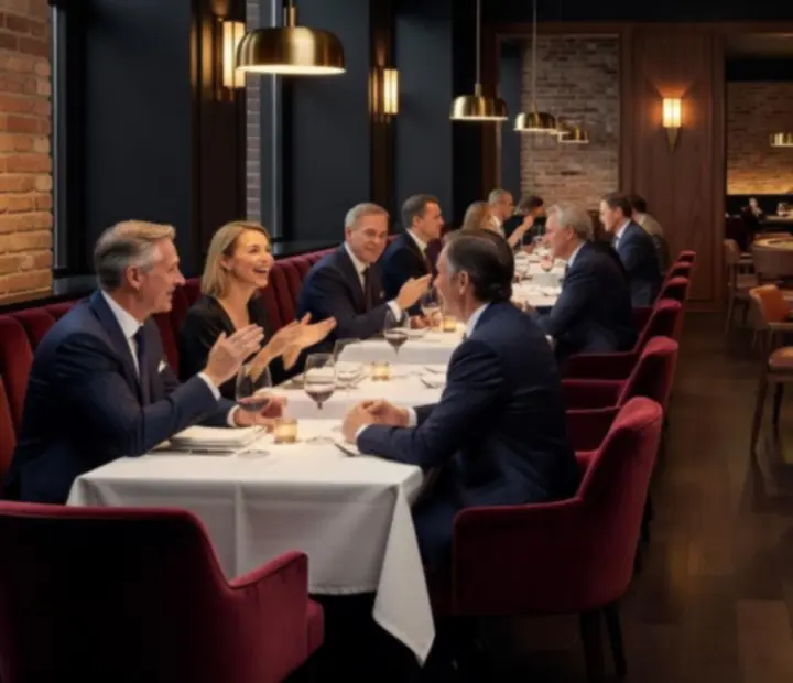 Elegancki wieczór w restauracji Wonderstar s. r. o. z widokiem na stoły i nastrojowe oświetlenie