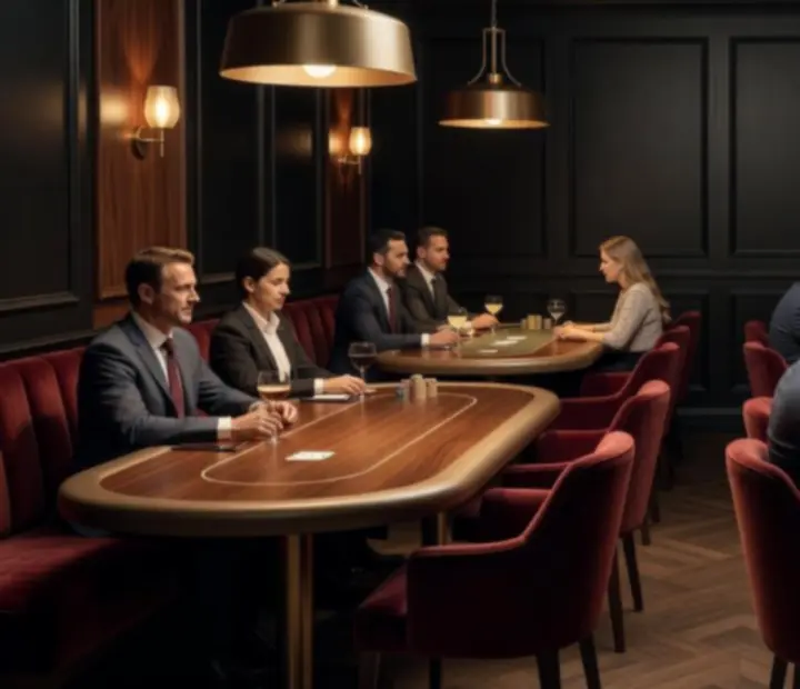 Wieczorne offline poker evenings przy luksusowym stole pokerowym w restauracji Wonderstar s. r. o.